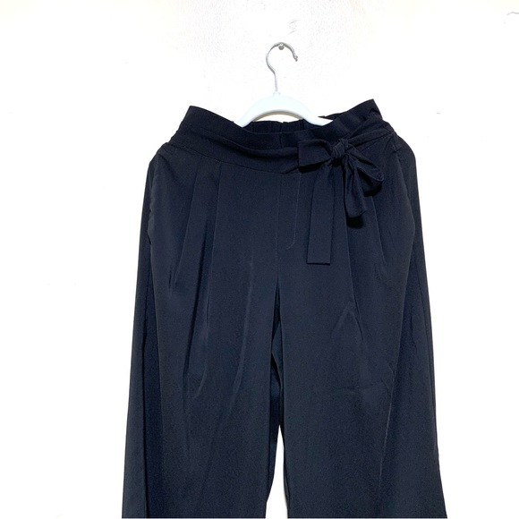 Zara Women’s Like New Black Square Tie Front Ribbon Pants Size Small - Picture 3 of 16